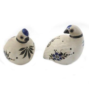Tonala Pottery Bird Figurine Mexican Netzi Sandstone Quail Statue